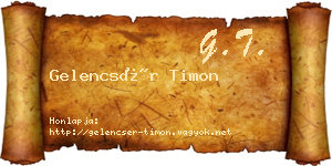 Gelencsér Timon névjegykártya